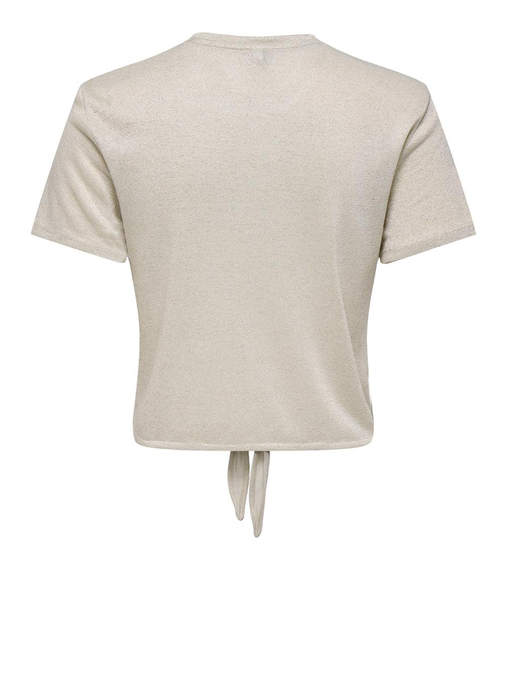 ONLAMBER LIFE S/S GLITTER KNOT TOP JRS 