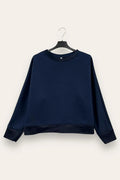 Scuba sweatshirt with satin trim
