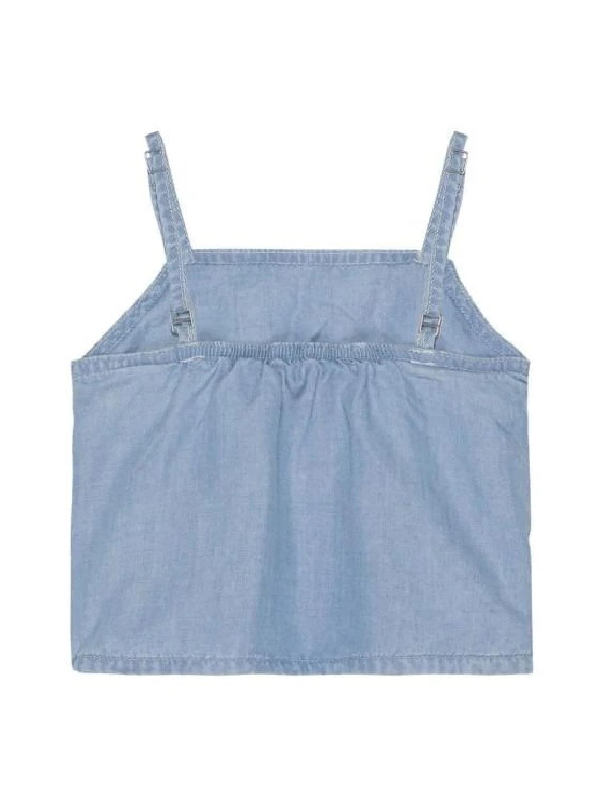 DENIM LOGO STRAP TOP 