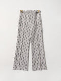 ELISABETTA FRANCHI La Mia Bambina PANTALONE IN DOPPIO CREPE STAMPA LOGO INCASTRO NERO/BURRO