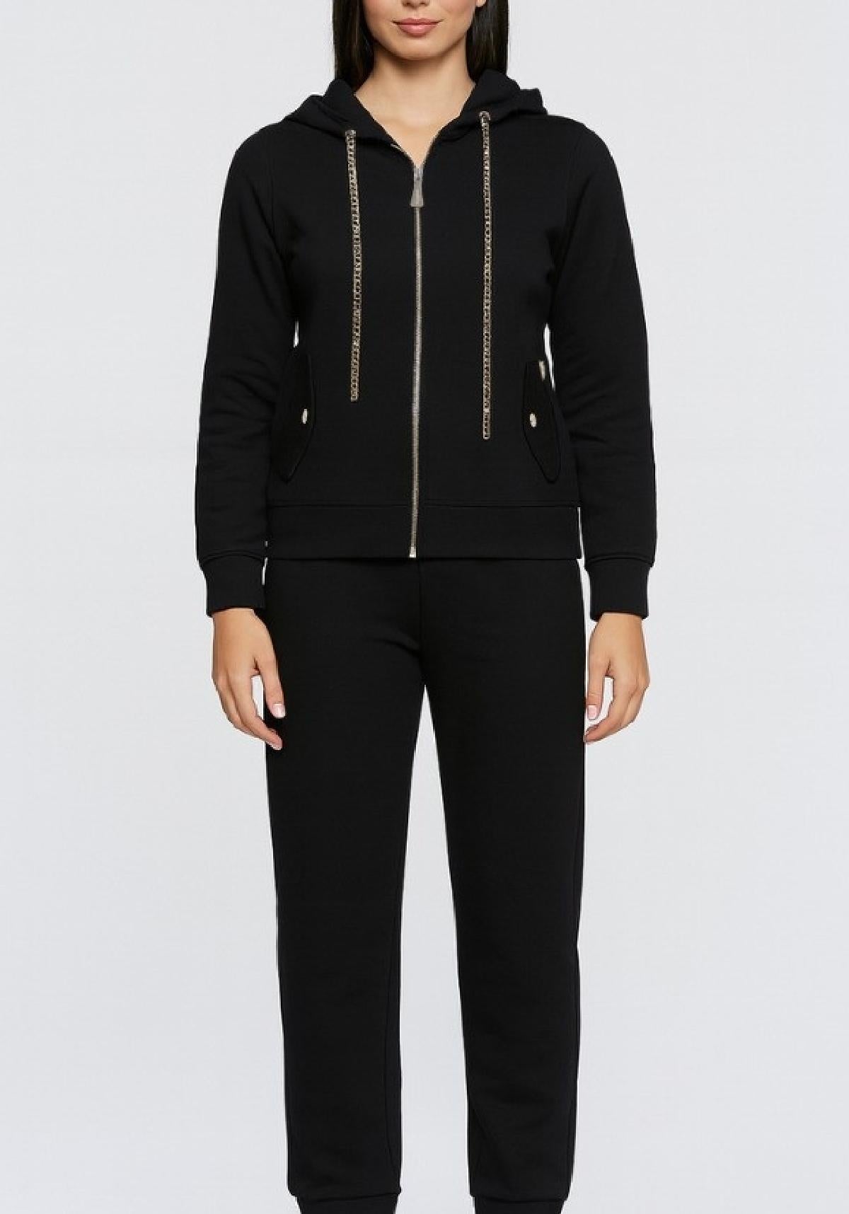 FELPA CAPPUCCIO ZIP MW9620017/NERO MARKUP