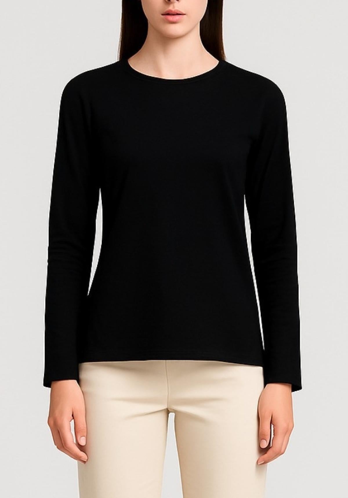 T-SHIRT IN VISCOSA CON SPACCHI MW9610007/NERO MARKUP