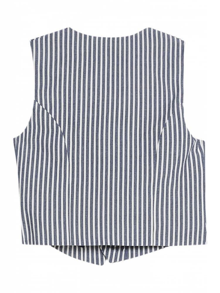 GILET SEERSUCKER RIGHE 