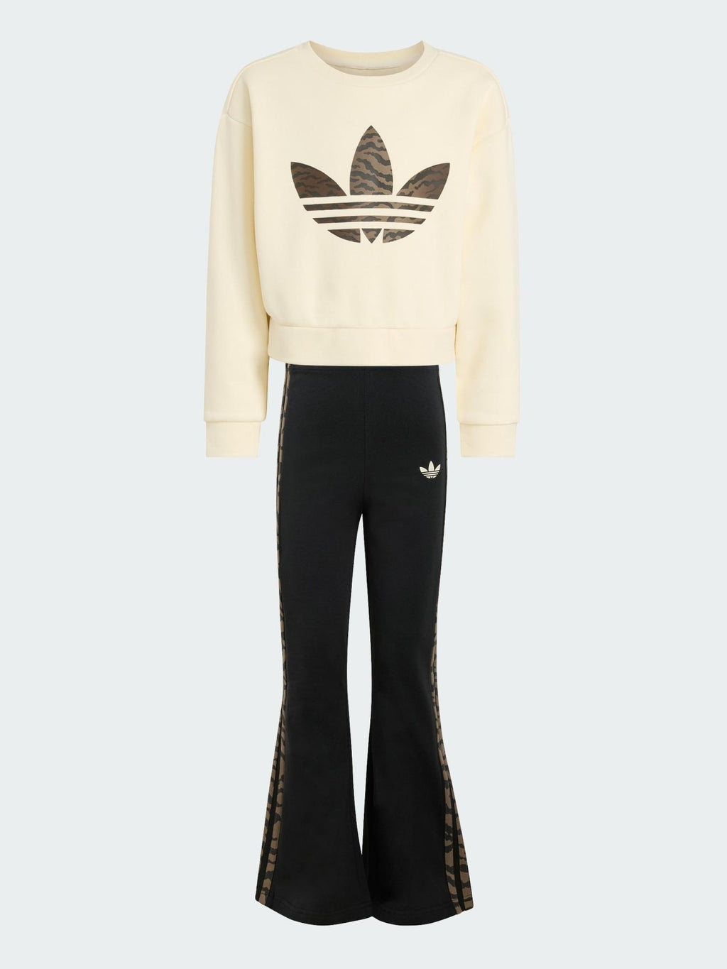 BOXY CREW SET       CREWHT/NBROWN 