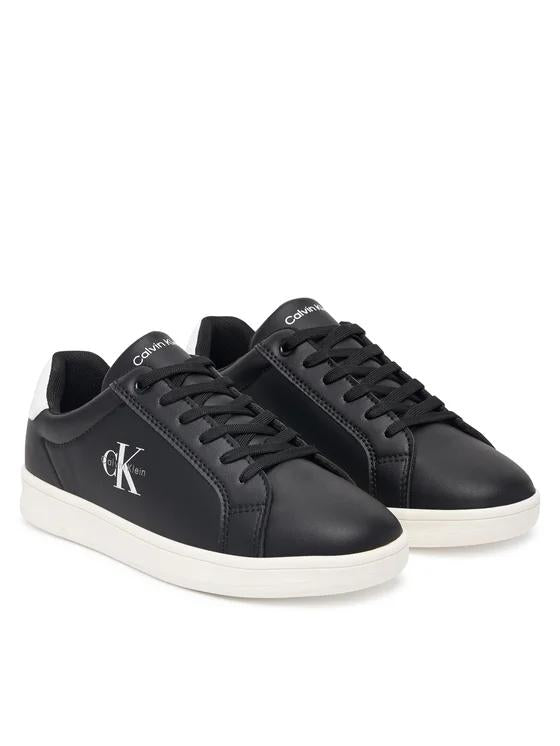 SNEAKER BASSA ALLACCIATA NERO/BIANCO 