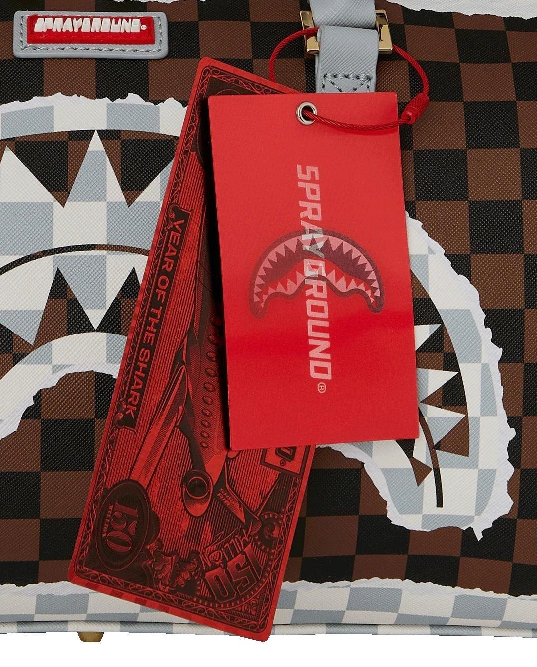 CREAM BROWN TEAR CHECK MINI UDUFFLE 910D8293NSZ/BROWN SPRAYGROUND