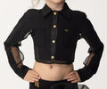 ELISABETTA FRANCHI La Mia Bambina CAMICIA CON TRASPARENZE E PLACCHETTA NERO