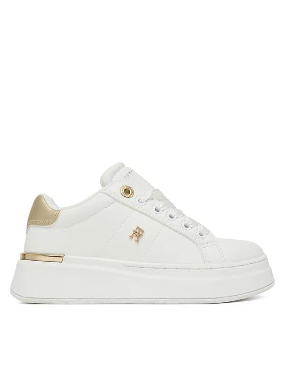SNEAKER BASSA ALLACCIATA BIANCO/PLATINO 