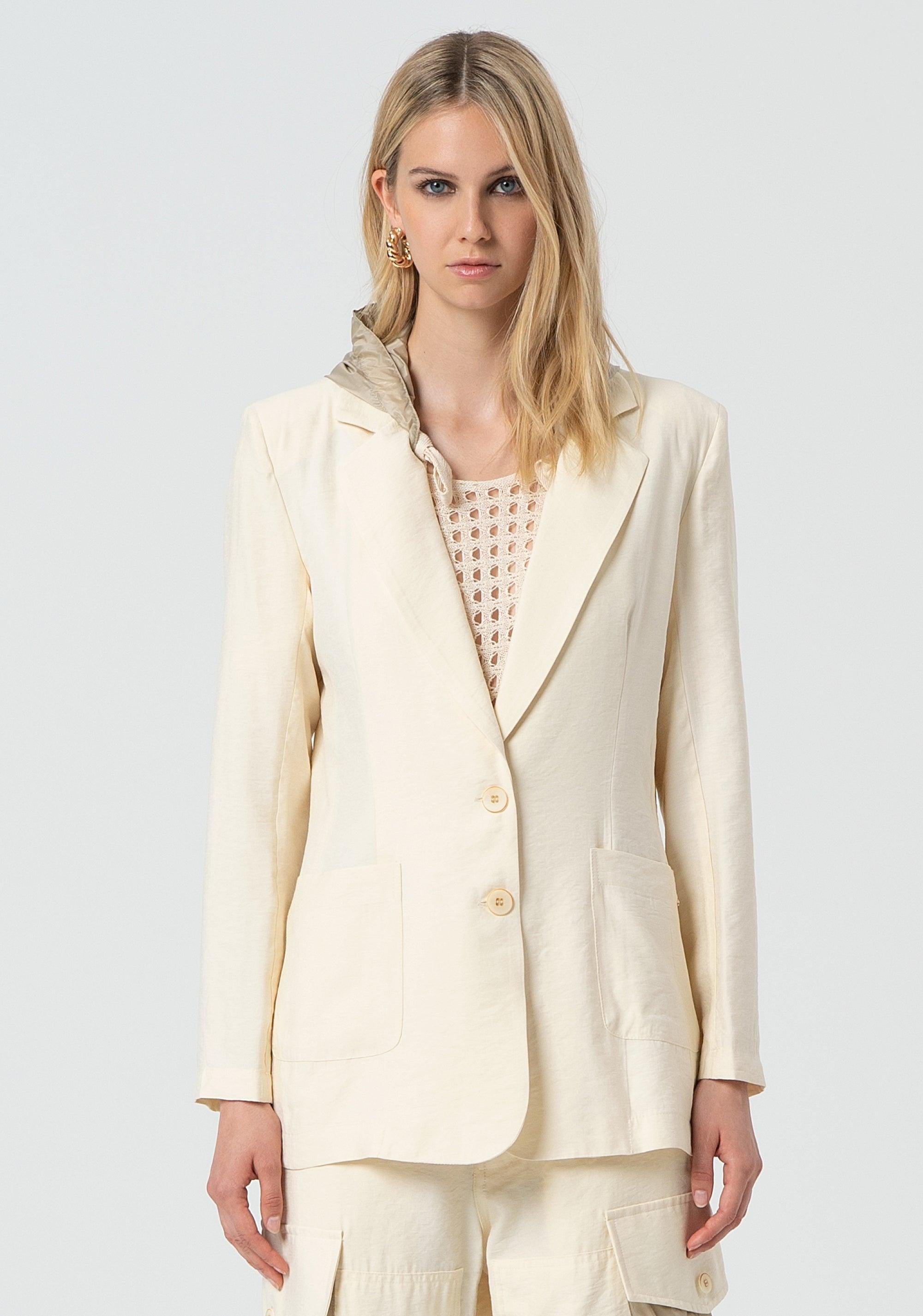 LONG HOODED BLAZER BUTTER FJ25SJ3001W42601/B59 FRACOMINA