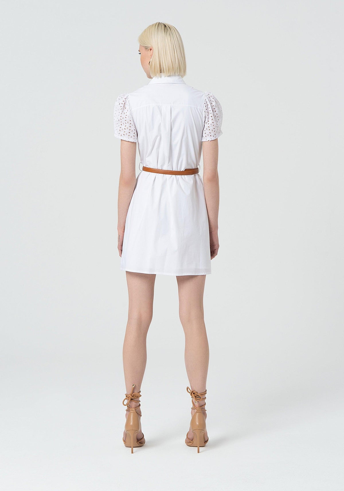 CHEMISIER DRESS WITH BELT WHITE 