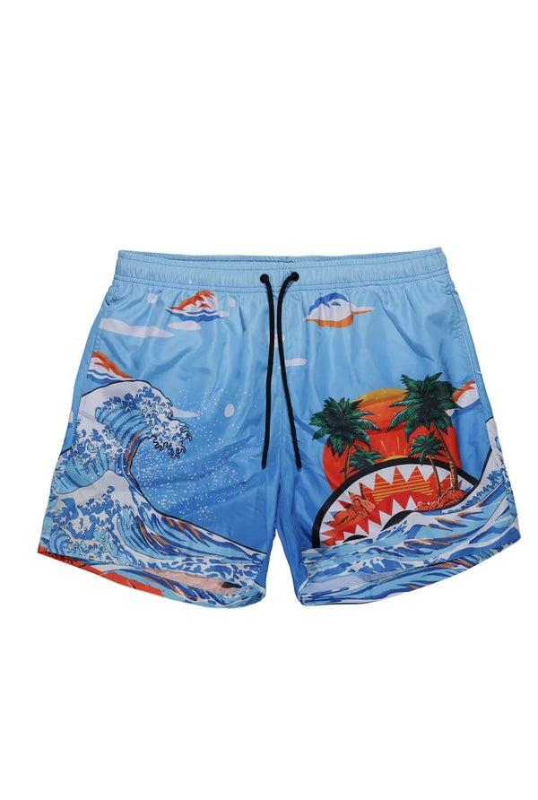 CAMO KAWA VICE SWIM TRUNKS<BR/>BLUE 