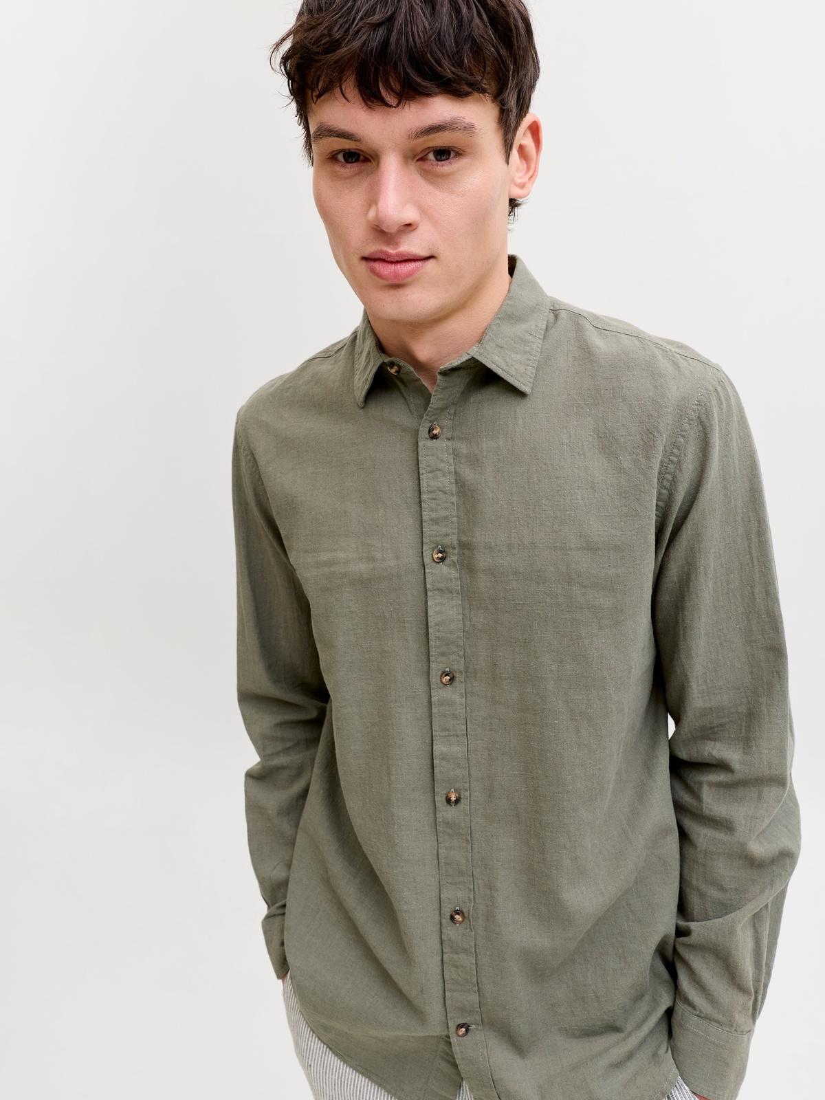 JJESUMMER LINEN BLEND SHIRT L/S SN 