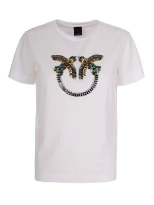 PINKO QUENTIN T-SHIRT JERSEY RICAMO