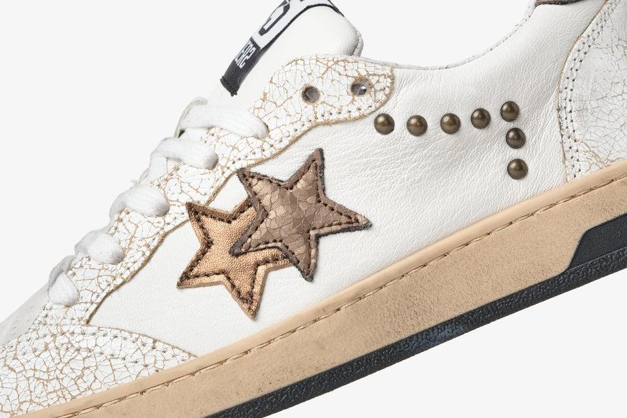 SNEAKERS WEEK STAR BIANCO/BRONZO CON BORCHIE 