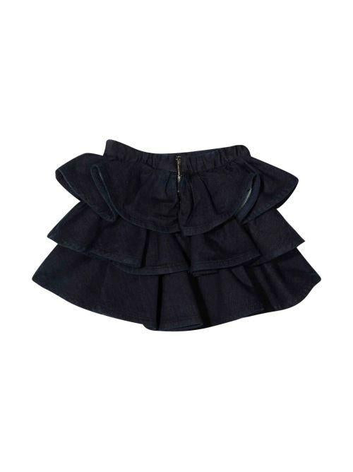 GONNA IN DENIM A BALZE CON MOR EFGO126C DS032 KEUNI/4000 ELISABETTA FRANCHI La Mia Bambina