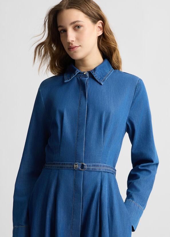 ECS ABITO CORTO DENIM PIEGHE 