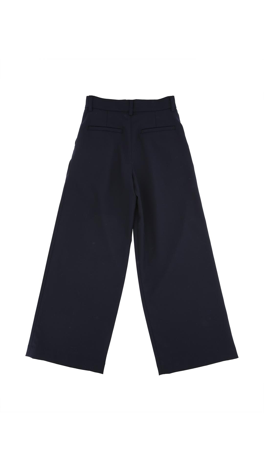 PANTALONE CON RICAMO IN FRESCO LANA 