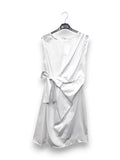 LOVEme Abito midi in cotone elasticizzato, con drappeggio e fiocco sul fianco