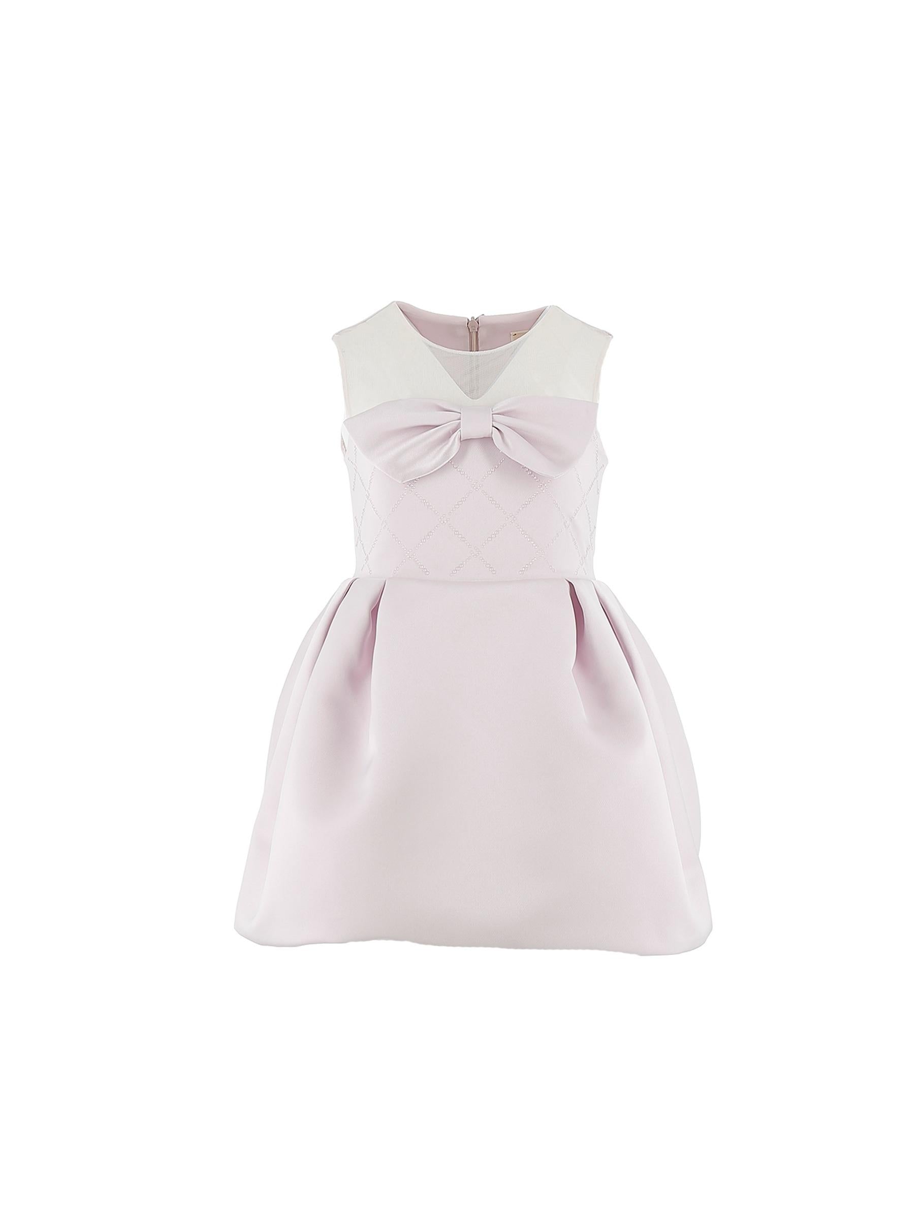 ABITO IN DUCHESSE CON FIOCCO E APPL.STRASS 
