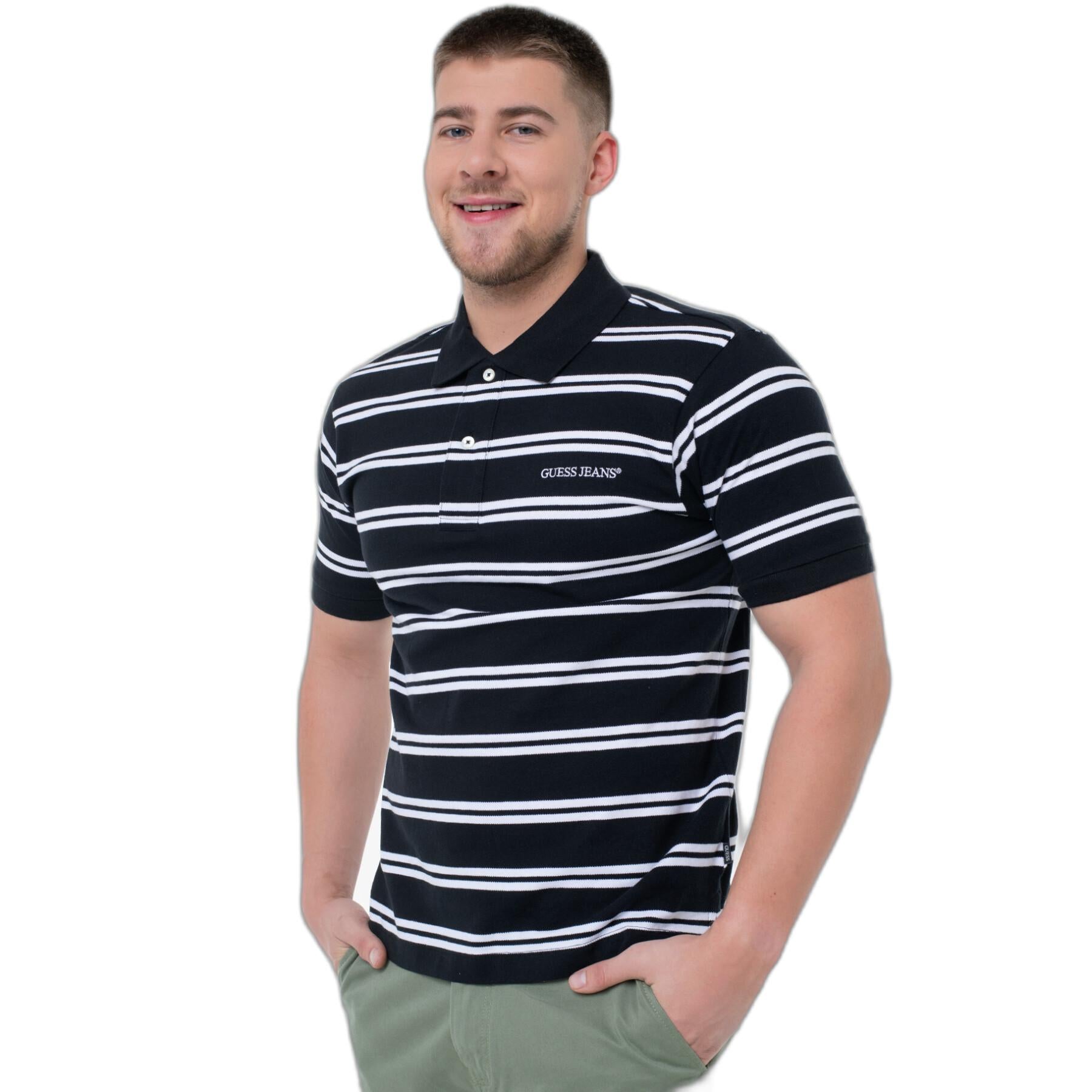 GJ SS STRIPE POLO 