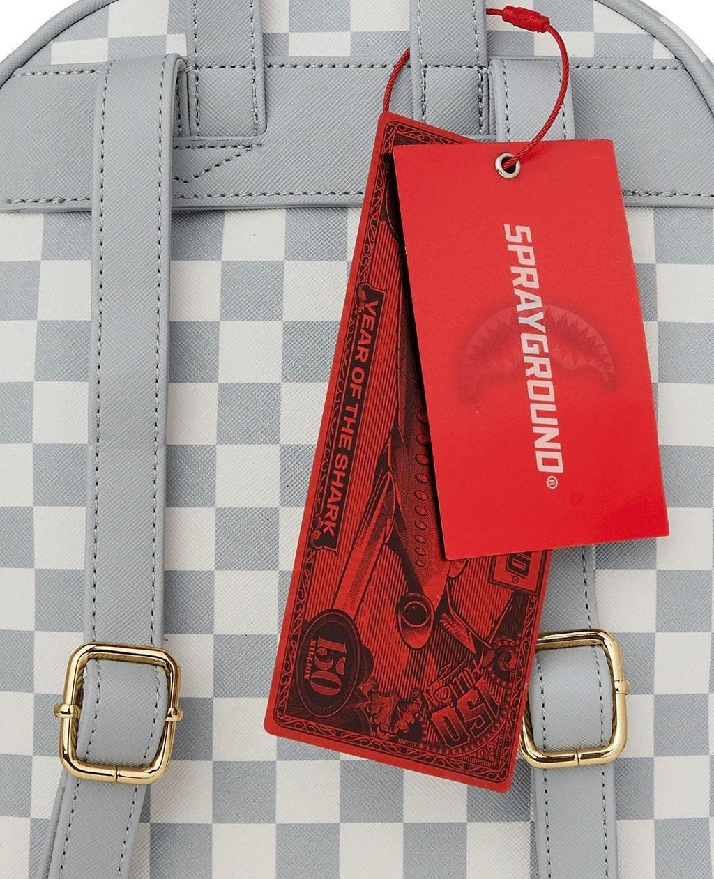 CREAM BROWN TEAR CHECK SAVAGE BACKPACK 910B8291NSZ/CHECK SPRAYGROUND