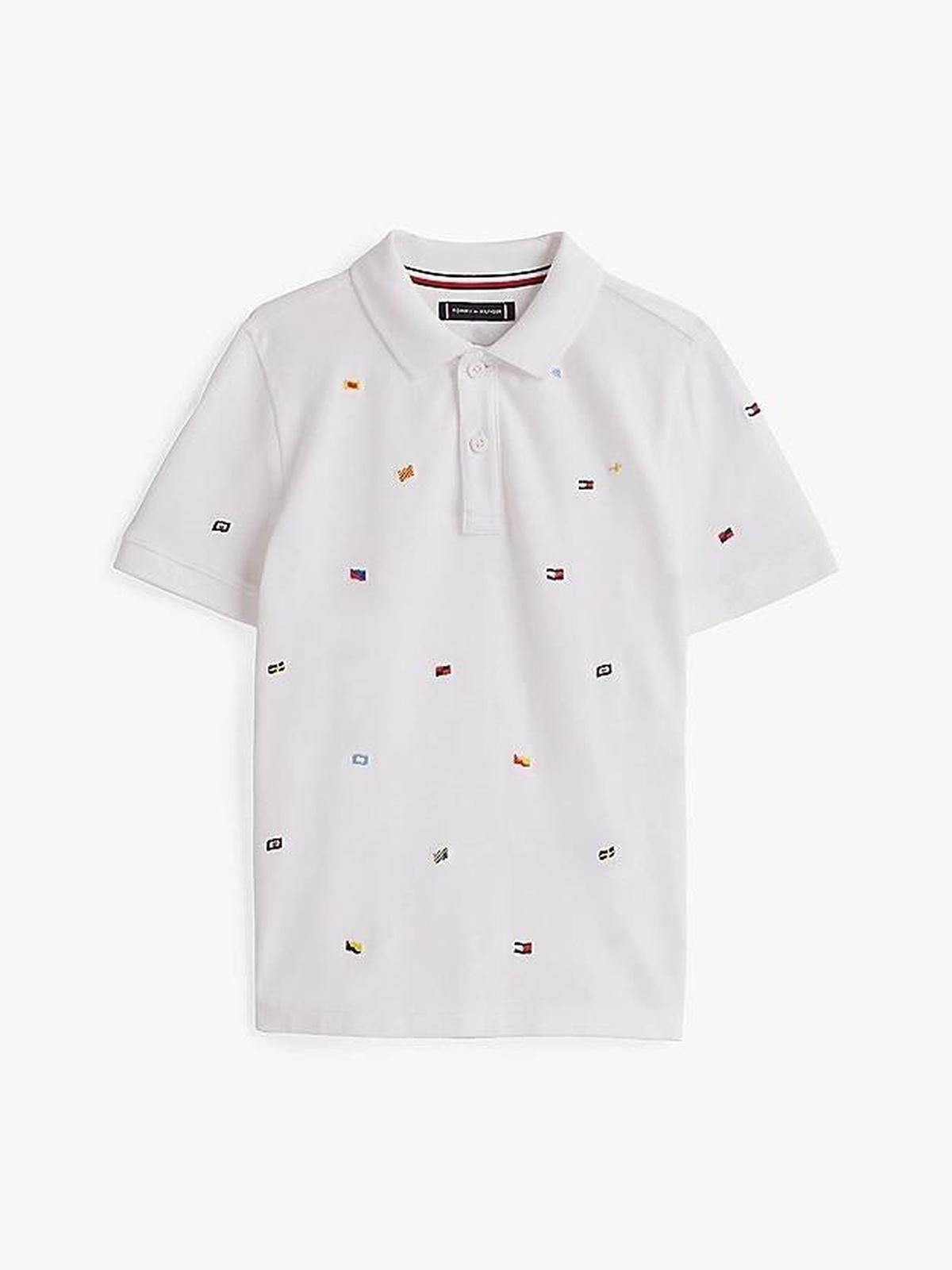 ALL OVER FLAG EMB POLO SS 