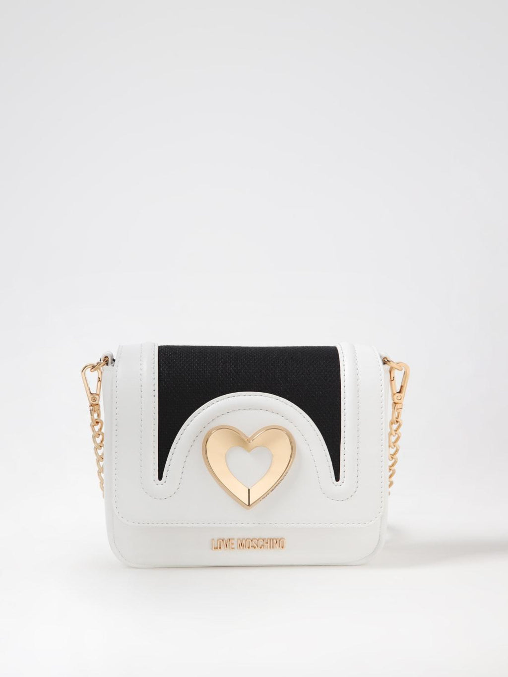 BORSA CANVAS NERO+PU BIANCO 