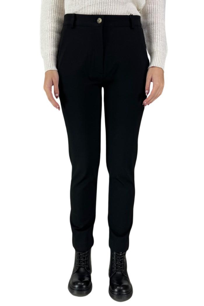PANTALONE CHINO IN PUNTO MILANO MW25110/NERO MARKUP