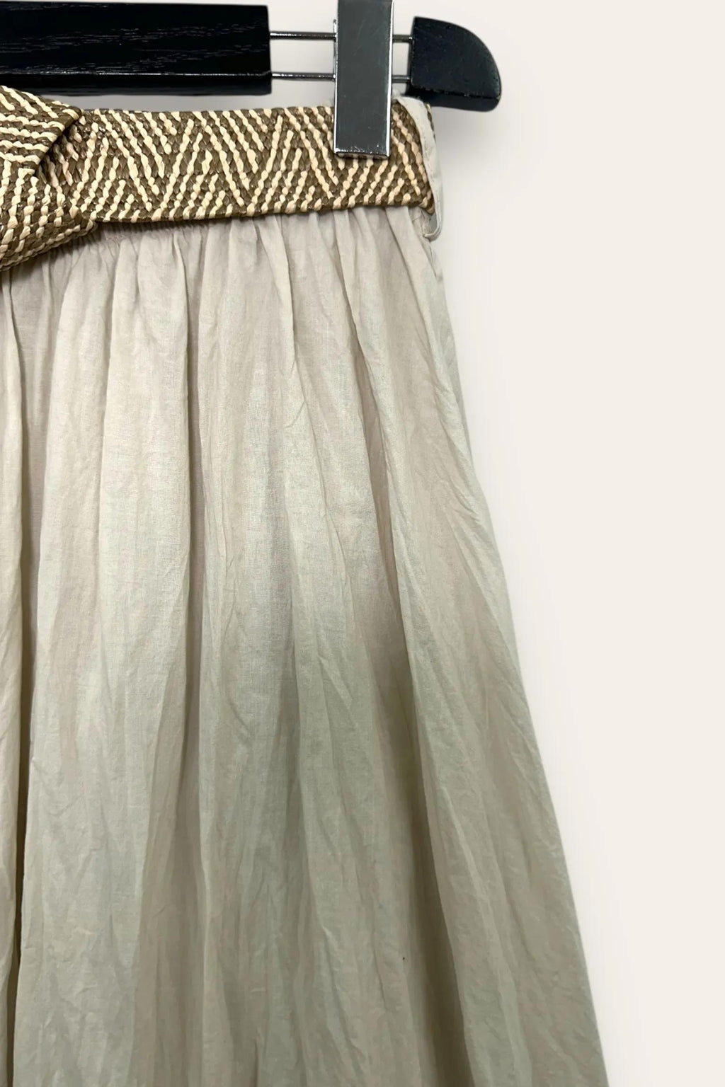 Gonna in cotone stroppicciata CH-12875/Beige LOVEme
