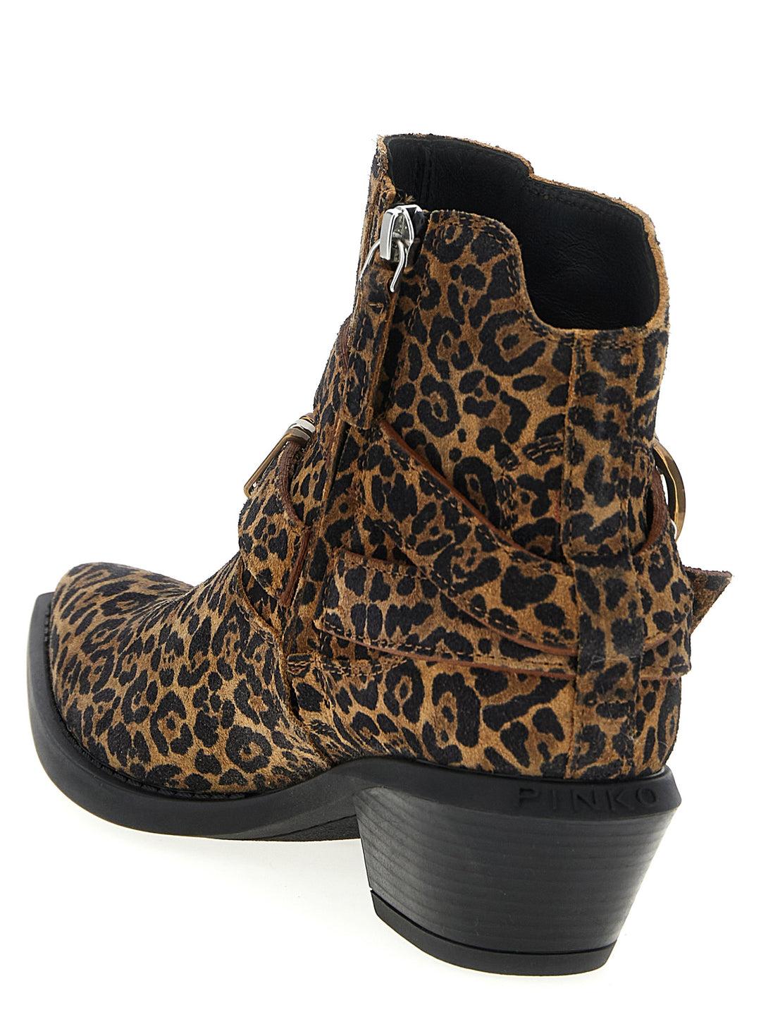 TEX 13 - ANKLE BOOT PRINTED COW SUEDE SD0343P088/M36 PINKO