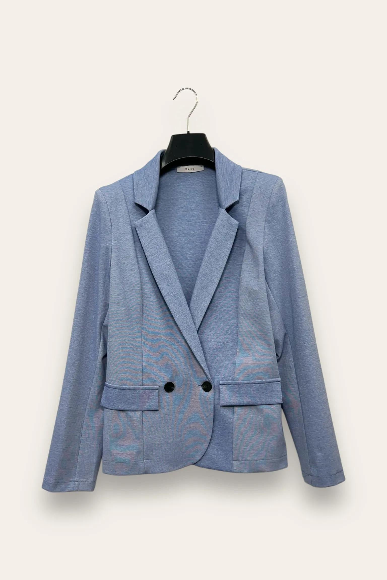 Giacca sciancrata punto milano AM-10663-AM-8050/Azzurro LOVEme