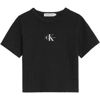 MONOGRAM RIB TOP IG0IG01354/CK BLACK CALVIN KLEIN JEANS