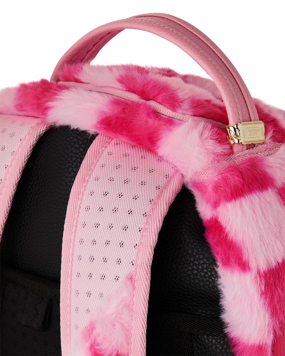 PINK FUR CHECK BACKPACK 