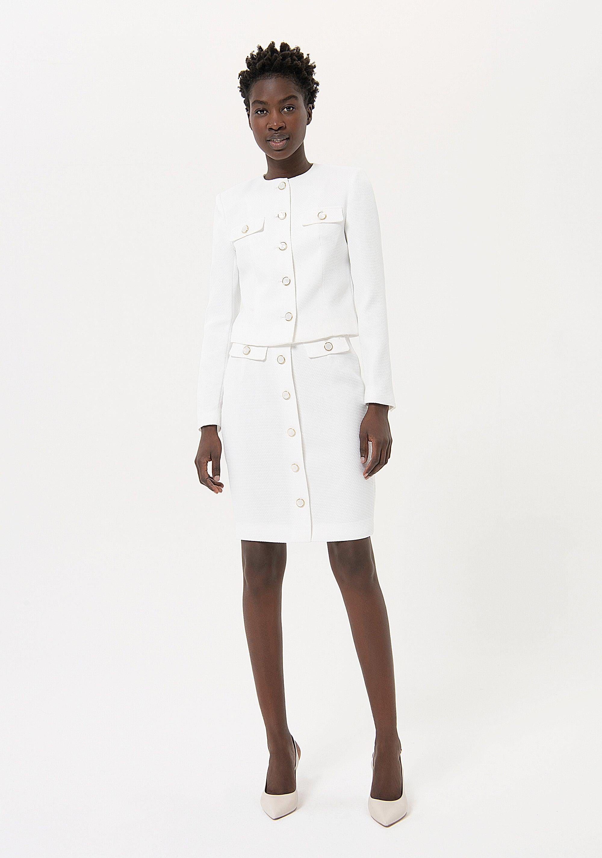 PENCIL MIDI SKIRT WHITE 