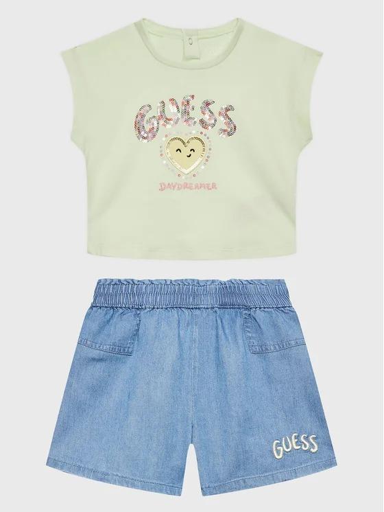 SET SS TSHIRT+CHAMBRAY SHORTS 