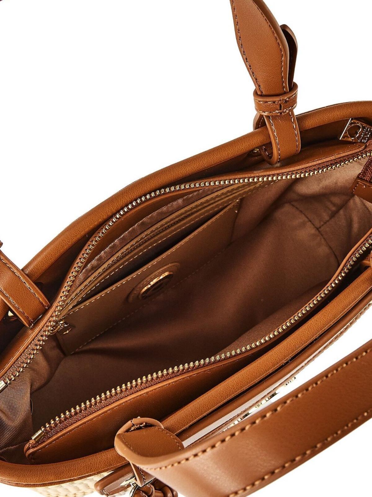 BORSA STRAW+PU CUOIO 