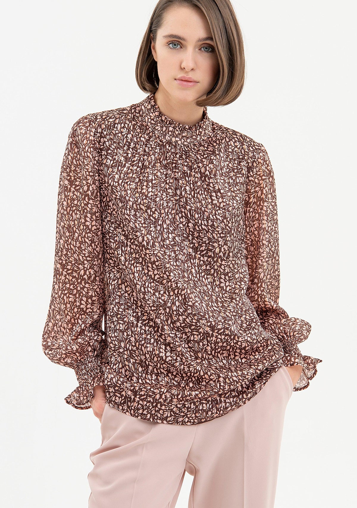 CAMISOLE PRINT BROWNPOWDER 