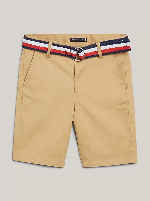 WOVEN BELTED SHORTS 