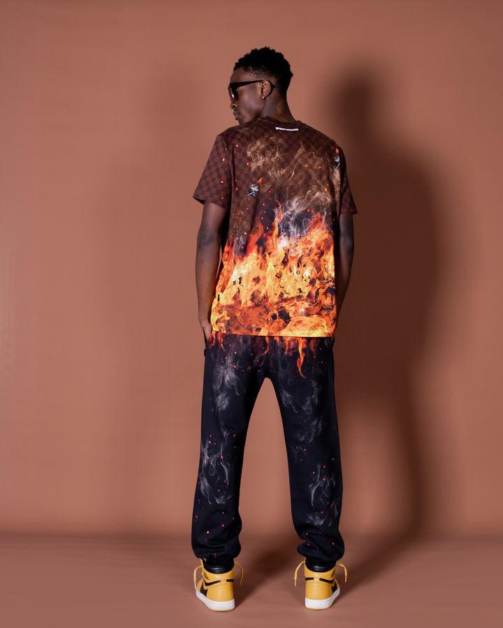 SHARK ON FIRE PANTS BLACK SP382BLK/BLACK SPRAYGROUND