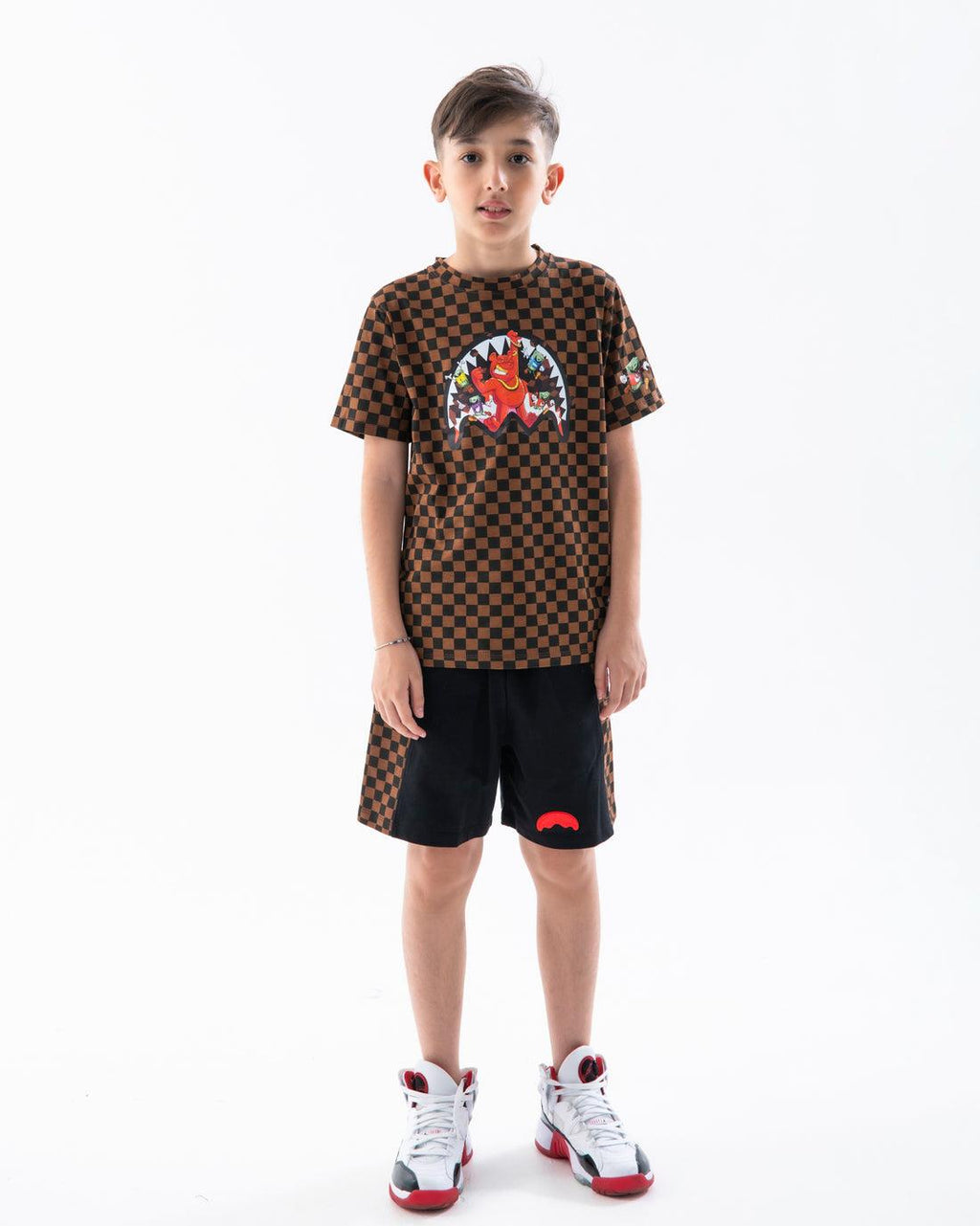 GET OUT BEAR CHECKERED REGULAR T-SHIRT 