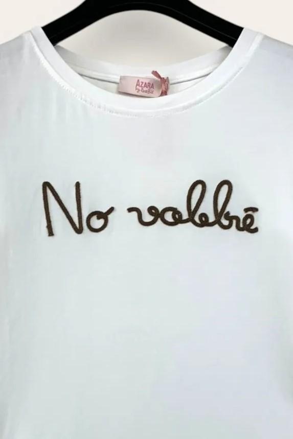 T-shirt con scritta ricamata "no vabbè" 