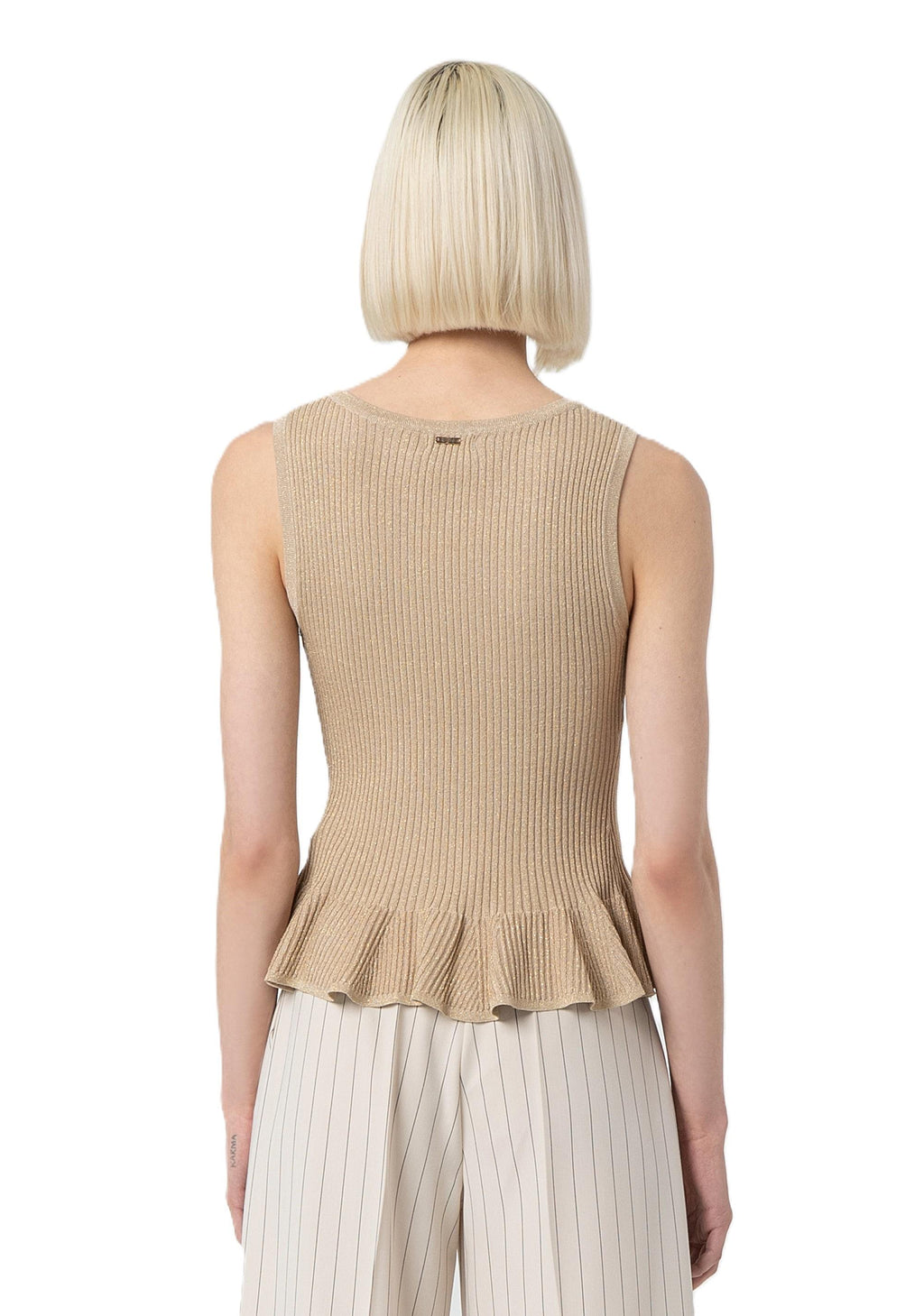 BOAT NECKLINE TOP GOLDLUREX 
