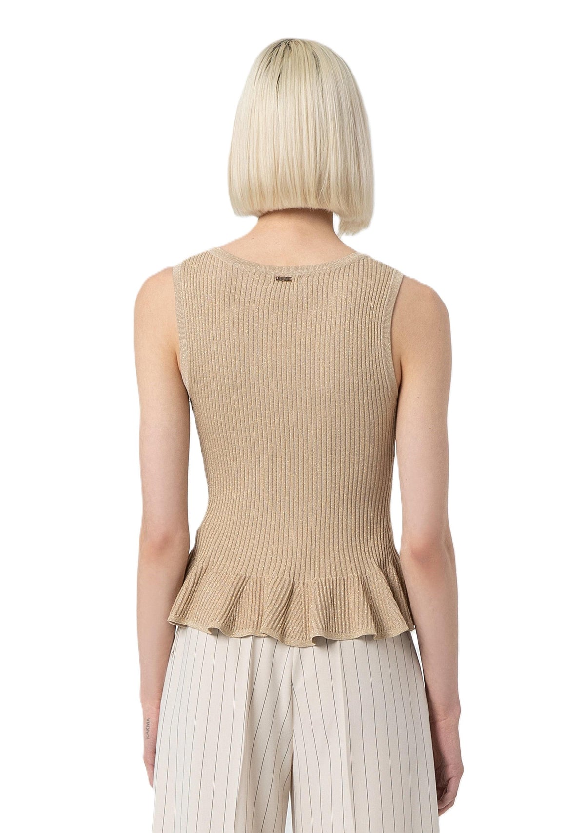 BOAT NECKLINE TOP GOLDLUREX 