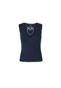 PINKO AGNER TOP SETA COTONE LOGO IN