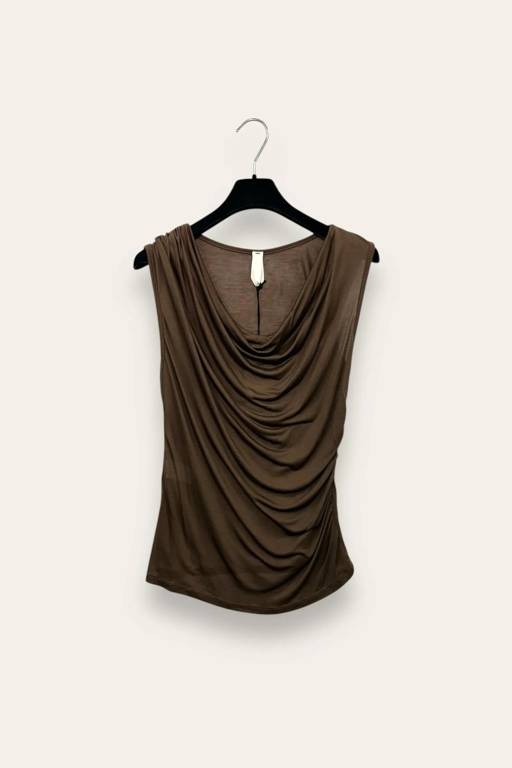 Canotta con scollo morbido e drappeggio sul fianco 