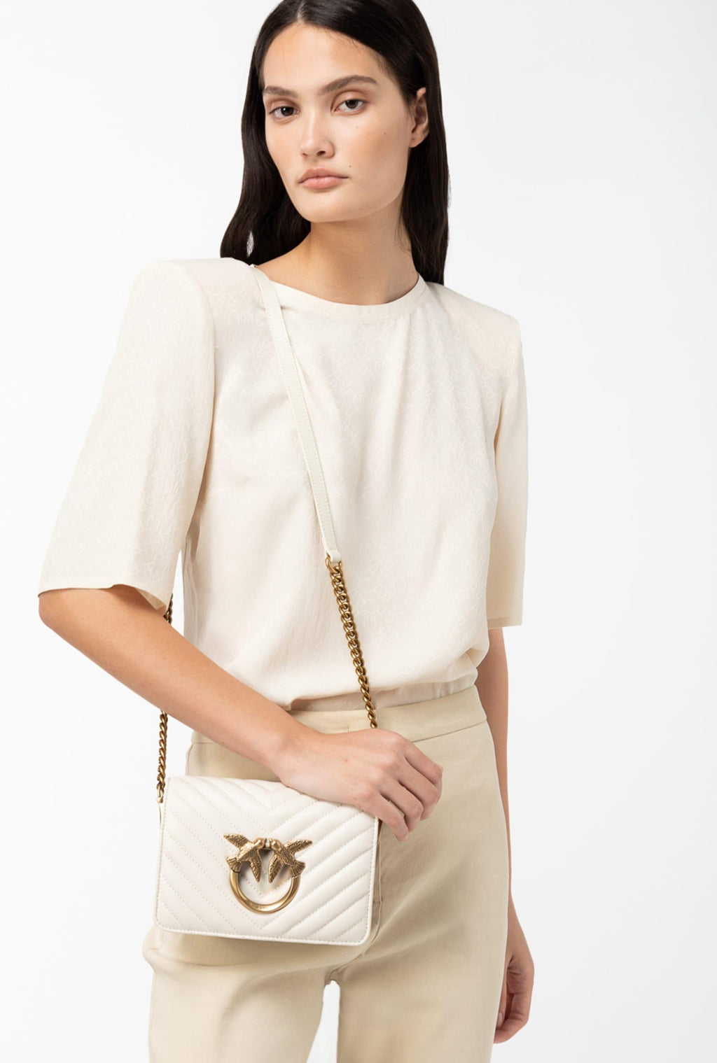 LOVE CLICK MINI  SHEEP NAPPA CHEVRON 100067 A0GK/Z14Q PINKO