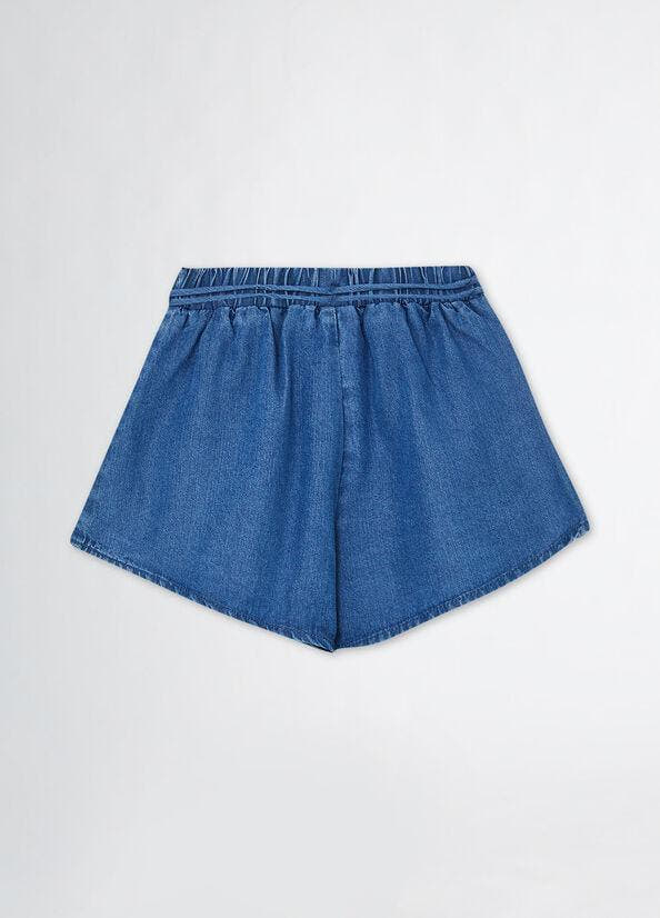 PANT.DENIM SHORT C/CINT.FIORE 