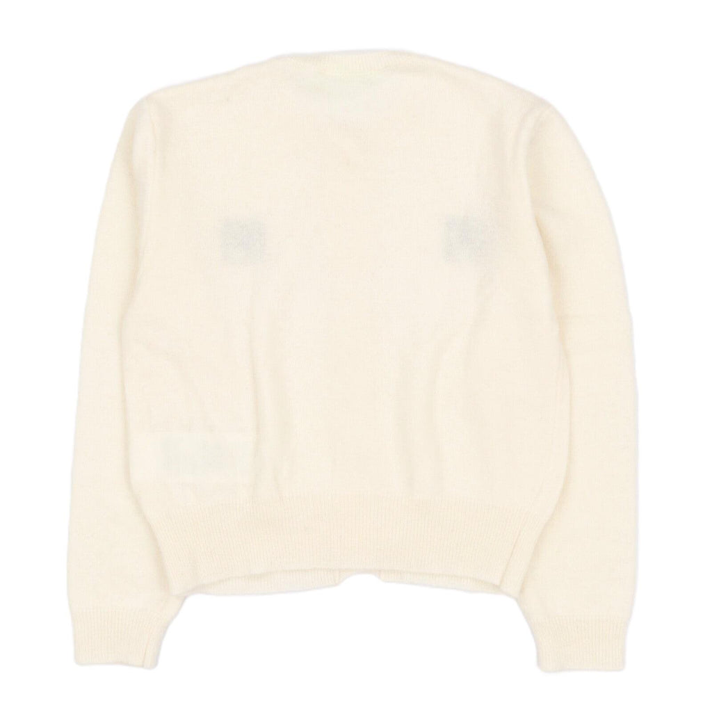 CARDIGAN CON DOPPIO INTARSIO LOGO BURRO EFMA110 C FL230/0033 ELISABETTA FRANCHI La Mia Bambina