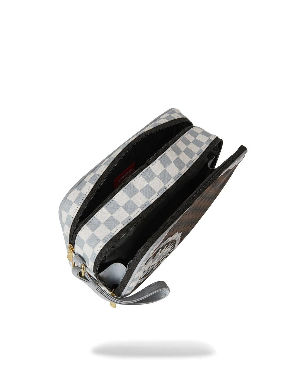 CREAM BROWN TEAR CHECK TOILETRY BAG 910B8294NSZ/BROWN SPRAYGROUND