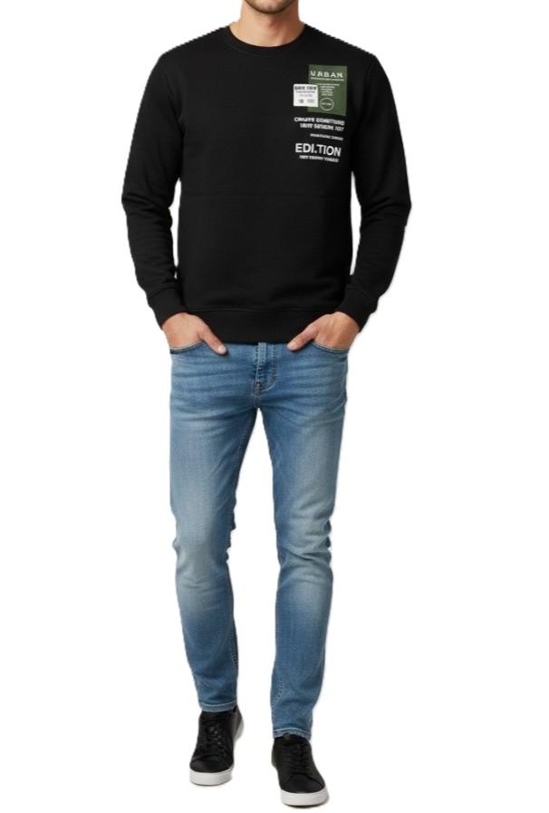 G/C FELPA STAMPA LATO CUORE UR9120021/NERO URBAN RING